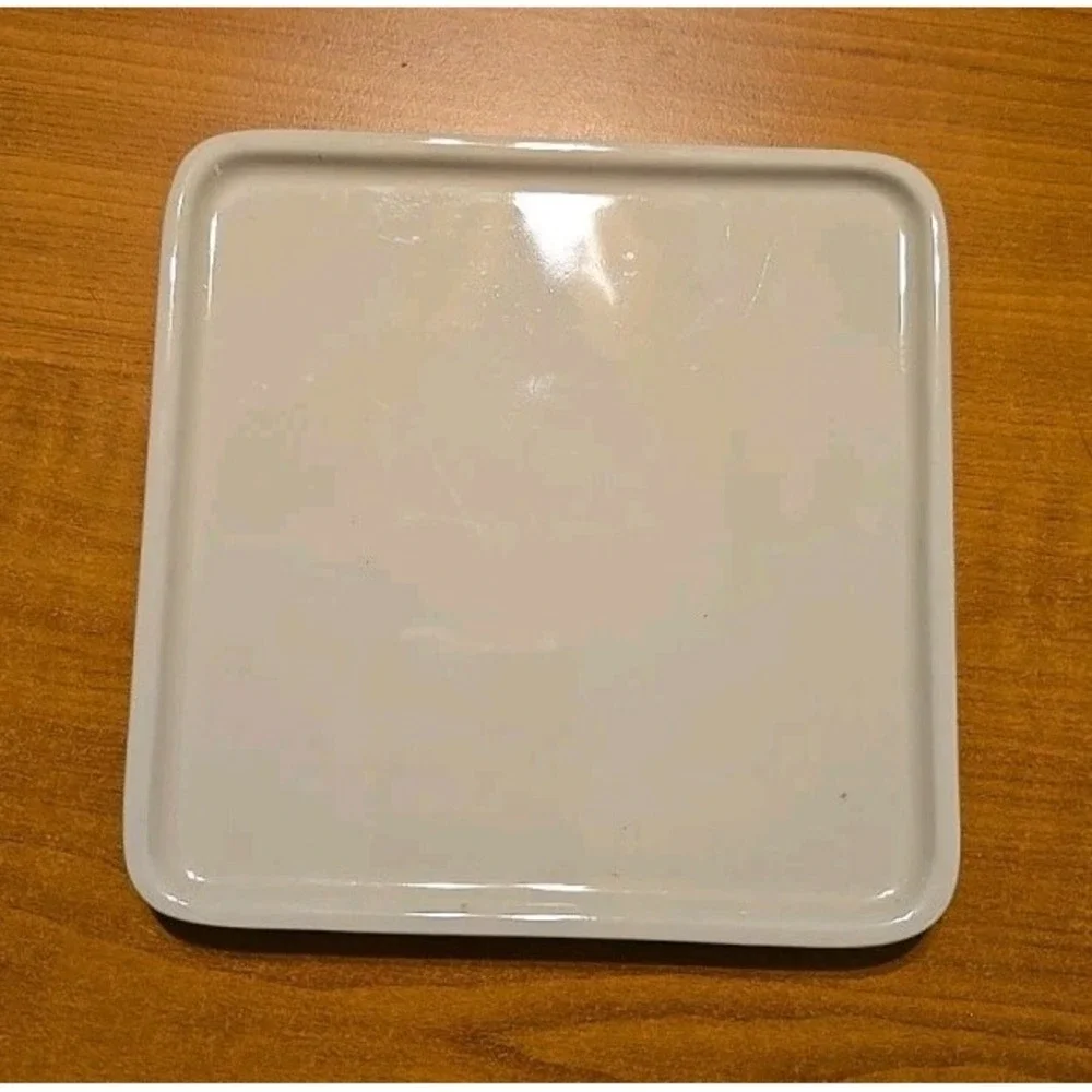 Longaberger Ivory 6.25 In Square Ceramic Condiment Replacement Server‎ Tray Only